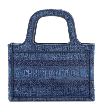 Christian Dior Book Tote Oblique Denim Mini