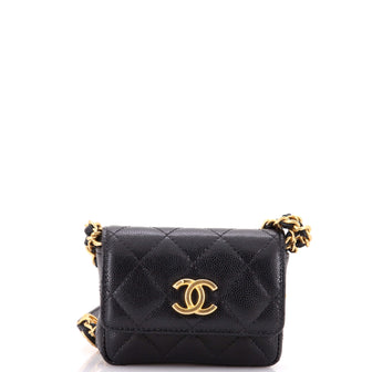 Chanel CC Medallions Flap Belt Bag Quilted Caviar Mini