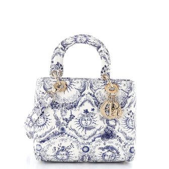 Christian Dior Le Soleil Lady Dior NM Bag Printed Leather Medium