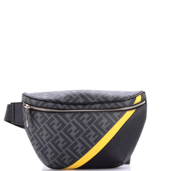 Fendi Zip Belt Bag Zucca Coated Canvas and Leather