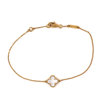Van Cleef & Arpels Sweet Alhambra Bracelet 18K Yellow Gold and Mother of Pearl