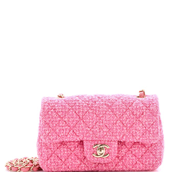Chanel Classic Single Flap Bag Quilted Tweed Mini