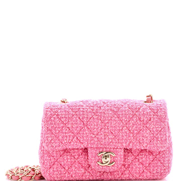Chanel Classic Single Flap Bag Quilted Tweed Mini