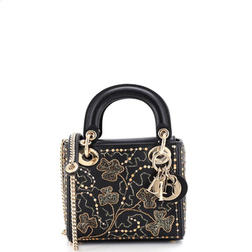 Christian Dior Lady Dior Chain Bag Embroidered Calfskin Mini