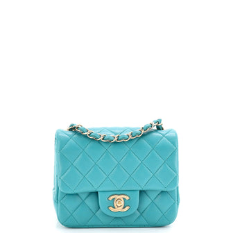 Chanel Square Classic Single Flap Bag Quilted Lambskin Mini