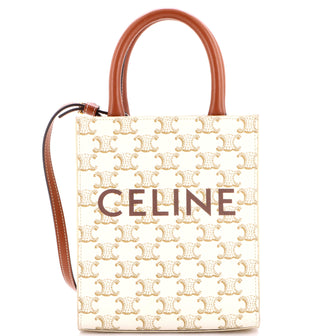 Celine Vertical Cabas Tote Triomphe Coated Canvas Mini