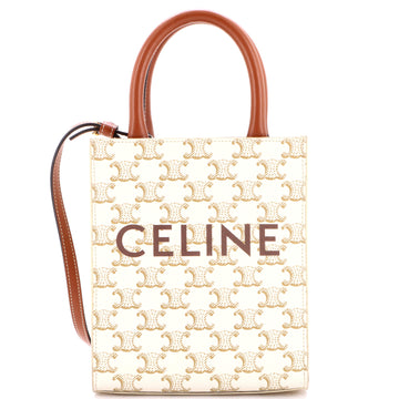 Celine Vertical Cabas Tote Triomphe Coated Canvas Mini
