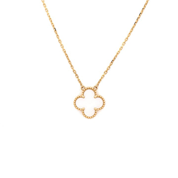 Van Cleef & Arpels Vintage Alhambra Pendant Necklace 18K Yellow Gold and Mother of Pearl
