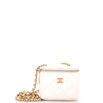 Chanel Pearl Crush Vanity Case with Chain Quilted Lambskin Mini