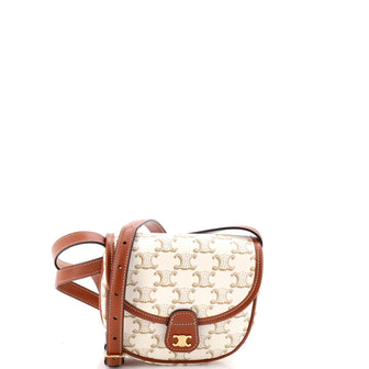 Celine Besace Flap Bag Triomphe Coated Canvas Mini
