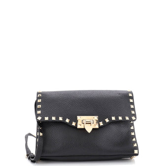 Valentino Garavani Rockstud Flip Lock Flap Bag Leather Medium