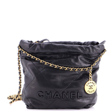 Chanel 22 Chain Hobo Quilted Caviar Mini