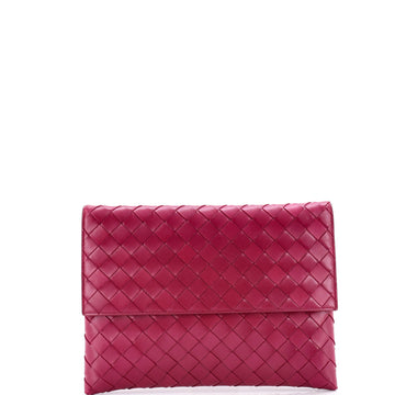 Bottega Veneta Flat Flap Pouch Intrecciato Nappa