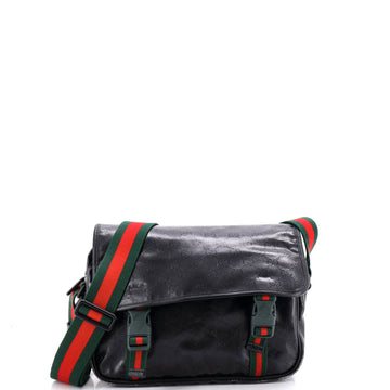 Gucci Web Buckle Messenger Bag GG Coated Canvas Small