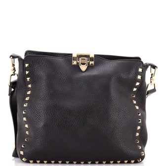 Valentino Garavani Rockstud Flip Lock Messenger Bag Leather Small