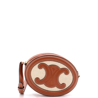 Celine Triomphe Oval Crossbody Bag Canvas and Leather
