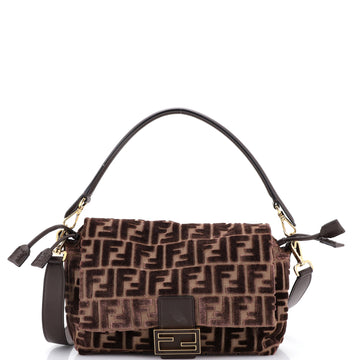 Fendi Mamma Baguette Shoulder Bag Zucca Jacquard Velvet Medium