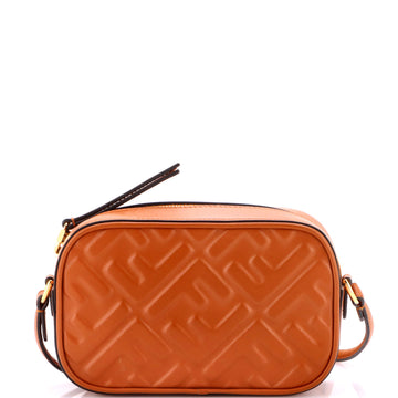 Fendi Camera Case Bag Zucca Embossed Leather Mini