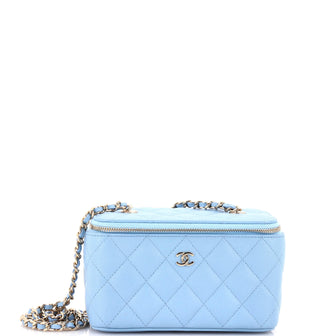 Chanel Classic Vanity Case with Chain Quilted Caviar Small