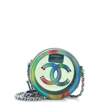 Chanel Filigree Round Clutch with Chain PVC with Lambskin Mini