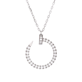 Cartier Juste un Clou Pendant Necklace 18K White Gold and Pave Diamonds