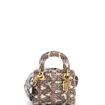 Christian Dior Lady Dior Bag Cannage Quilt Python Mini