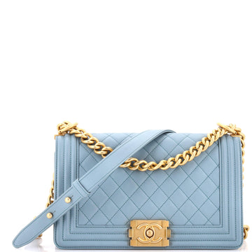 Chanel Boy Flap Bag Quilted Lambskin Old Medium