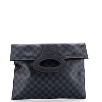 Louis Vuitton Fold Over Portfolio Handbag Damier Cobalt