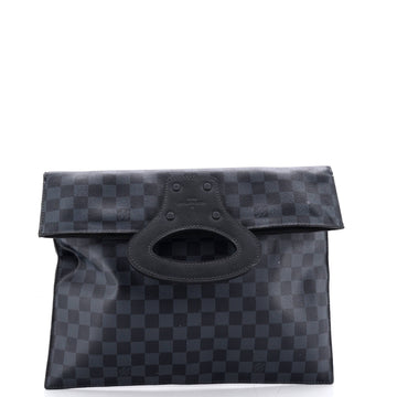 Louis Vuitton Fold Over Portfolio Handbag Damier Cobalt
