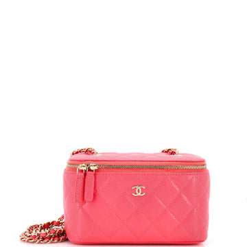 Chanel Classic Vanity Case with Chain Quilted Caviar Small