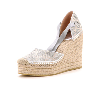Gucci Women's Wedge Espadrilles GG Lame Canvas
