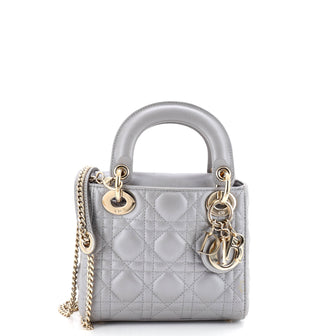 Christian Dior Lady Dior Chain Bag Cannage Quilt Lambskin Mini