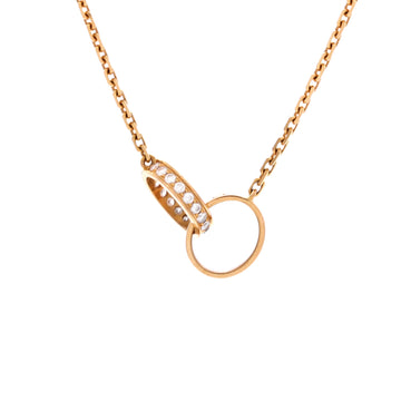 Cartier Love Interlocking Necklace 18K Rose Gold with Diamonds