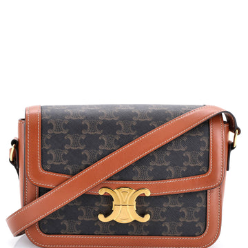 Celine Triomphe Shoulder Bag Triomphe Coated Canvas Medium