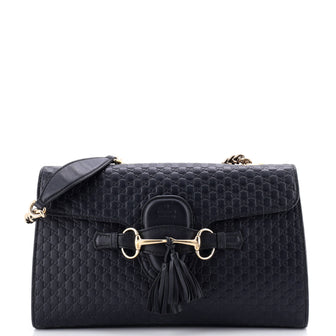 Gucci Emily Chain Flap Bag Microguccissima Leather Medium