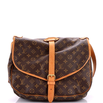 Louis Vuitton Saumur Handbag Monogram Canvas 35