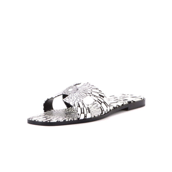 Hermes Women's Oran Sandals Printed Leather