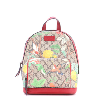 Gucci Zip Pocket Backpack Tian Print GG Coated Canvas Small
