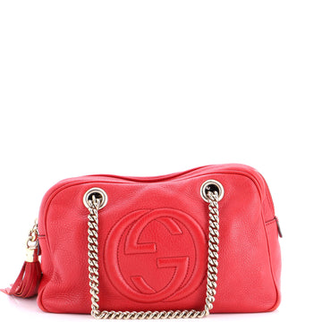 Gucci Soho Chain Zip Shoulder Bag Leather Small