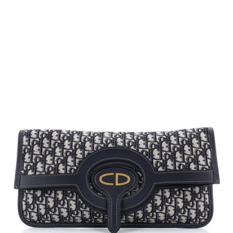 Christian Dior Fold Over Clutch Oblique Canvas