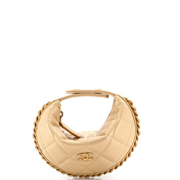 Chanel Chain Around Hobo Pouch Quilted Lambskin Extra Mini