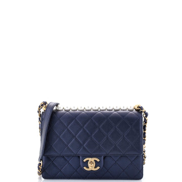 Chanel Chic Pearls Flap Bag Quilted Lambskin Small