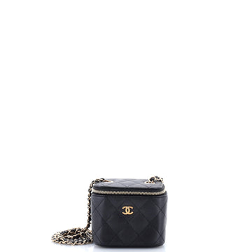 Chanel Classic Vanity Case with Chain Quilted Caviar Mini