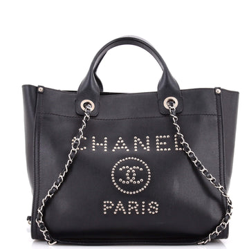 Chanel Deauville Tote Studded Caviar Small