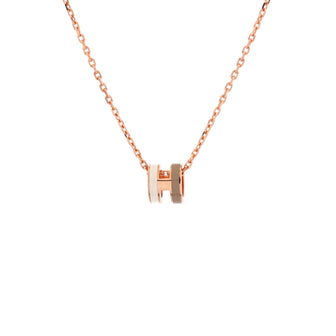 Hermes Pop H Pendant Chain Necklace Metal and Enamel Mini