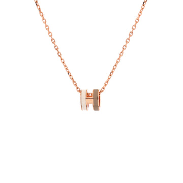 Hermes Pop H Pendant Chain Necklace Metal and Enamel Mini