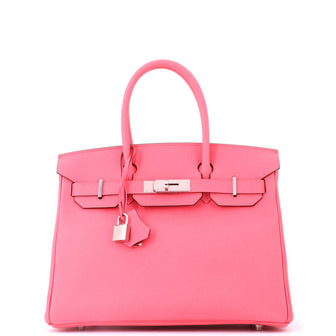 Hermes Birkin Handbag Pink Epsom with Palladium Hardware 30