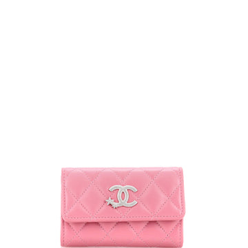 Chanel CC Stars Flap Card Case Quilted Lambskin