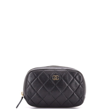 Chanel Curvy Cosmetic Pouch Quilted Lambskin Small