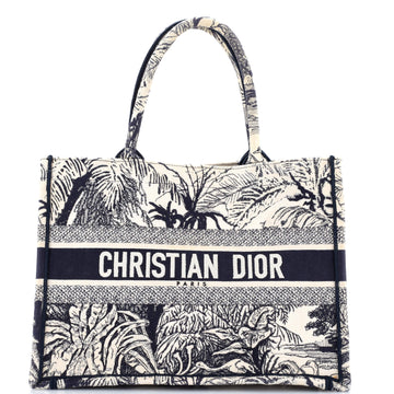 Christian Dior Book Tote Embroidered Canvas Medium